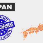 Fired Mosaic Japan Map and Distress Only for Japanese Stamp Seal