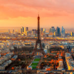 36470447 – wide angle view of paris at twilight. france.