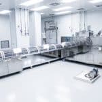 Photo production, clean room with stainless steel hardware